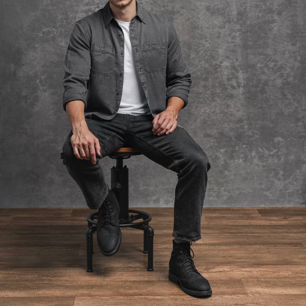 Chambray Workshirt | Charcoal - Image 8