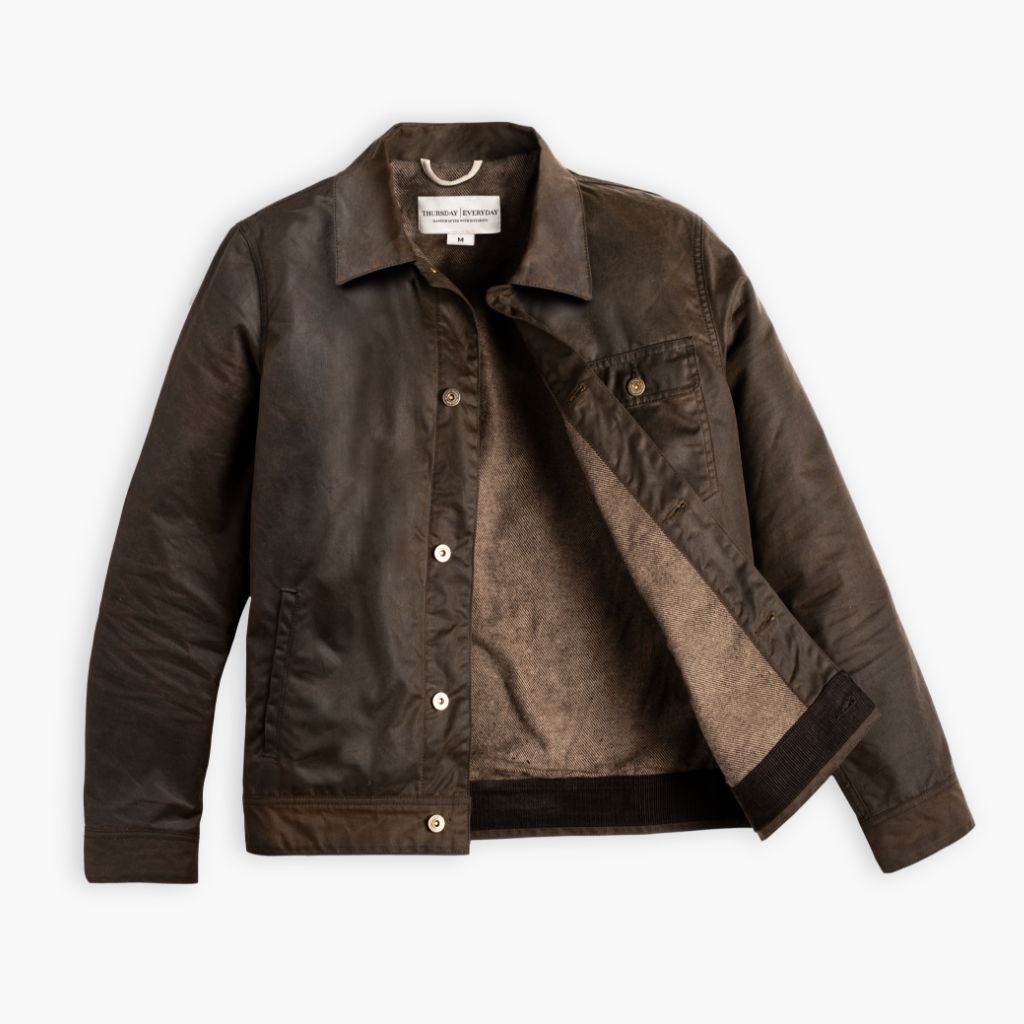 Waxed Canvas Field Jacket | Dark Olive - Image 5