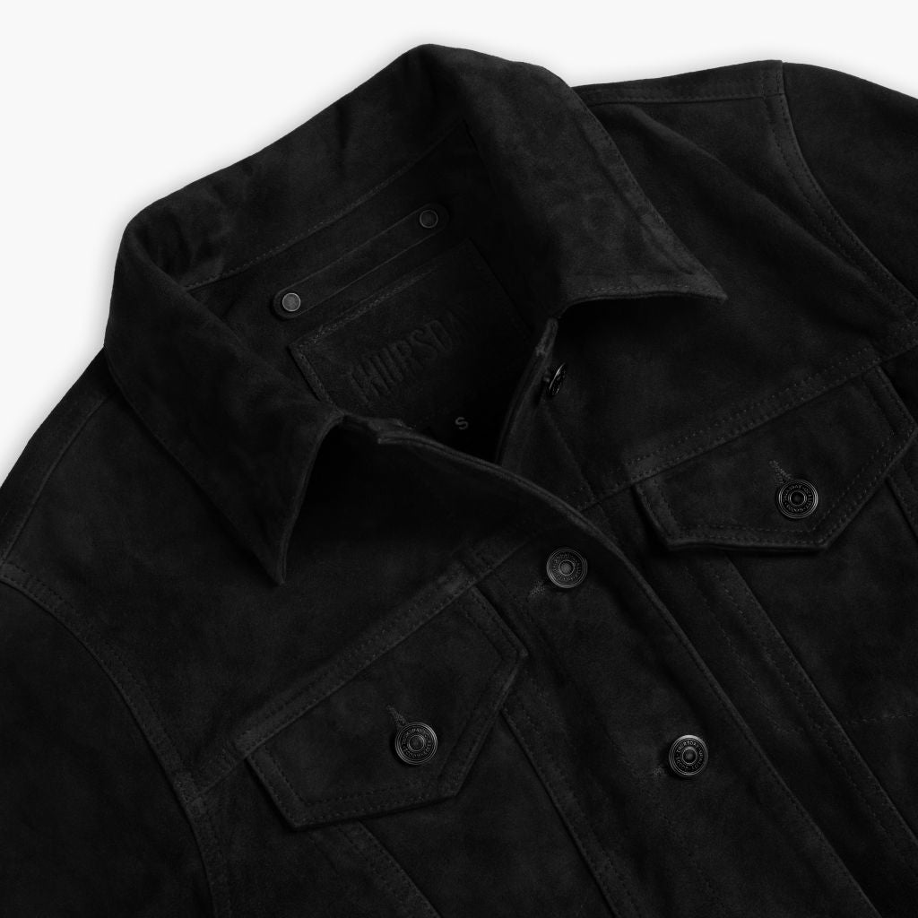 Suede Trucker Jacket | Black - Image 7