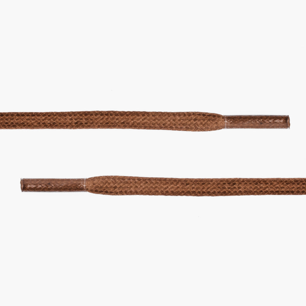 Flat Waxed Cotton Laces | Light Brown - Image 2